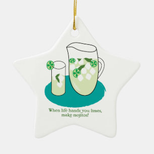 When Life Hands You Limes, Make Mojitos! Ceramic Tree Decoration