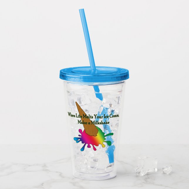 "When Life Melts Your Ice Cream" milkshake glass (Front Ice)