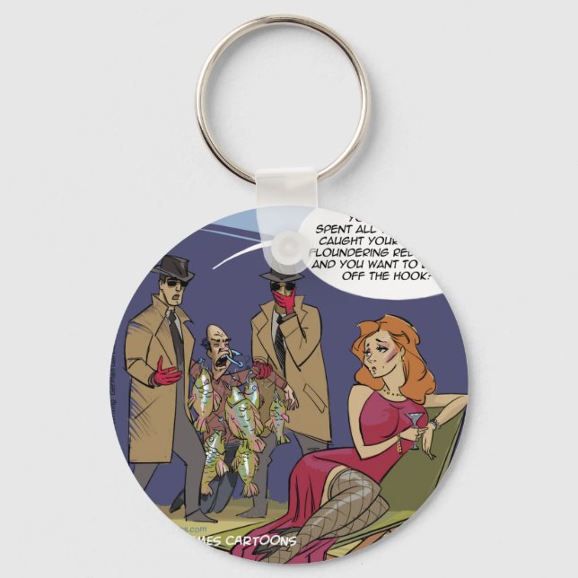 When Men Flounder Funny Key Ring (Front)