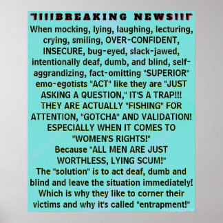 When mocking, lying, laughing, lecturing, crying poster