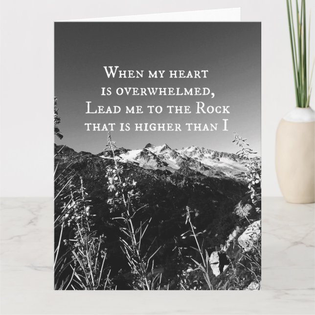 When My Heart is Overwhelmed Bible Verse Card (Front)