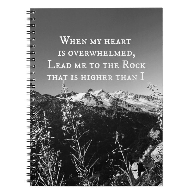 When My Heart is Overwhelmed Bible Verse Notebook (Front)