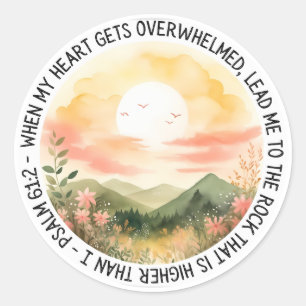 When My Heart Is Overwhelmed Classic Round Sticker