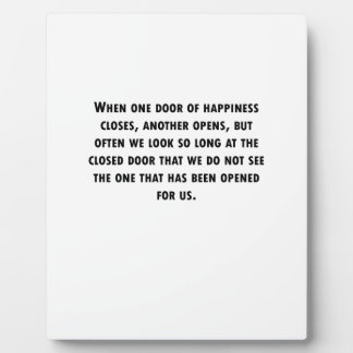 When One Door Closes Plaque