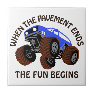 When Pavement Ends Ceramic Tile