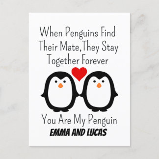 When Penguins Find Their Mate They Stay Together  Postcard