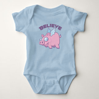 When Pigs Fly Believe the Impossible Baby Bodysuit