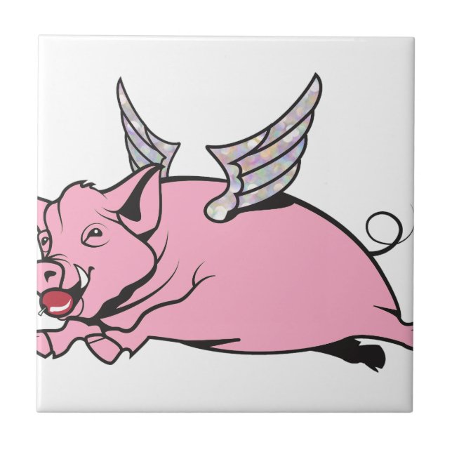 when pigs fly ceramic tile (Front)