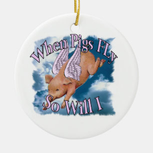 When Pigs Fly Ceramic Tree Decoration