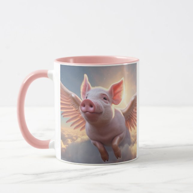 When Pigs Fly Custom Monogram Mug (Left)