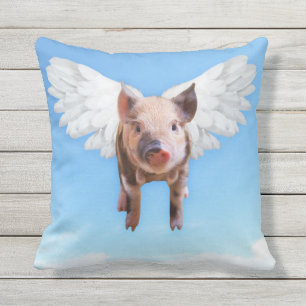 When Pigs Fly Cute Square Pillow