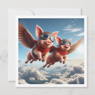 When pigs fly! Flying pig invitation, achievement  Invitation