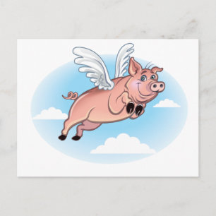 When Pigs Fly, Fun Happens Postcard