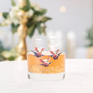 When Pigs Fly Funny Pig Aeroplanes Whiskey Glass