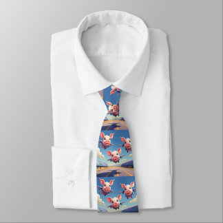 When Pigs Fly Funny Pig Airplanes Tie