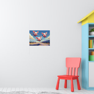 When Pigs Fly Funny Winged Pigs Poster