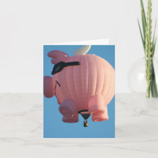When Pigs Fly Hot Air Balloon Card
