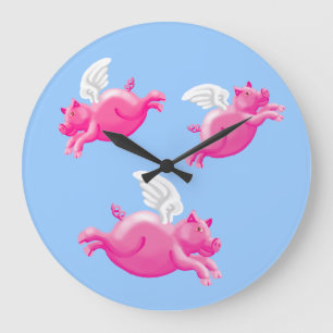 When pigs fly large clock