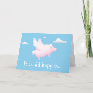When Pigs Fly Note Card