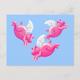 when pigs fly postcard