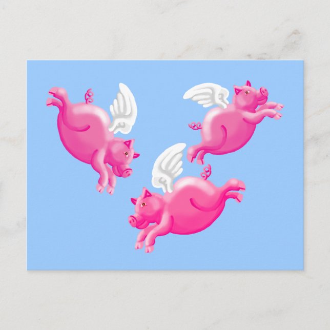 when pigs fly postcard (Front)