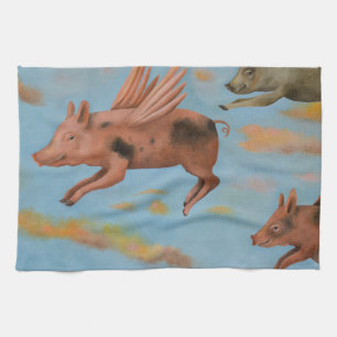 When Pigs Fly Tea Towel