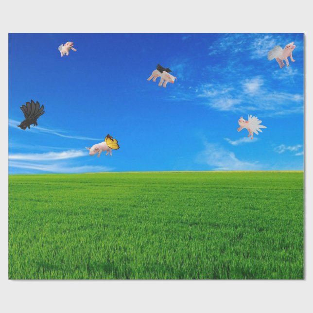 When Pigs Fly Wrapping Paper (Flat)