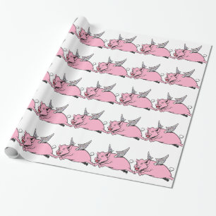 when pigs fly wrapping paper