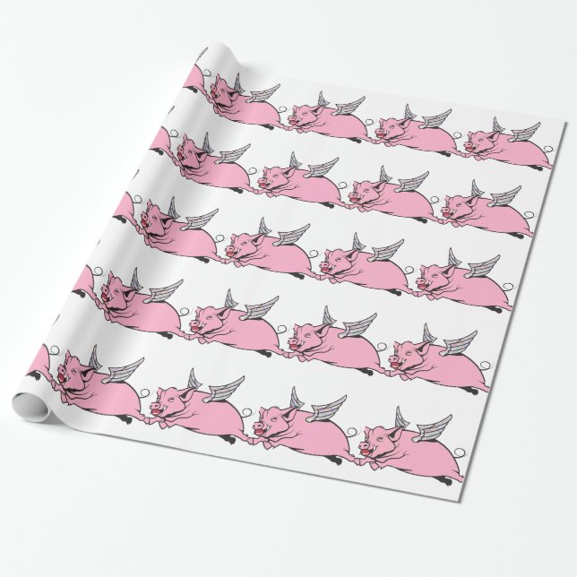 when pigs fly wrapping paper (Unrolled)