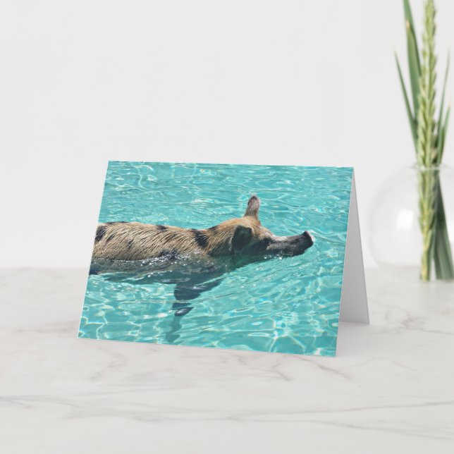 When Pigs Swim Greeting Card (Front)