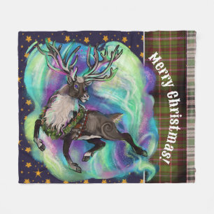 When Reindeer Fly Fleece Blanket