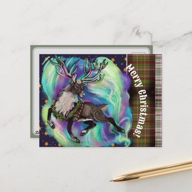 When Reindeer Fly Holiday Postcard (Front/Back In Situ)