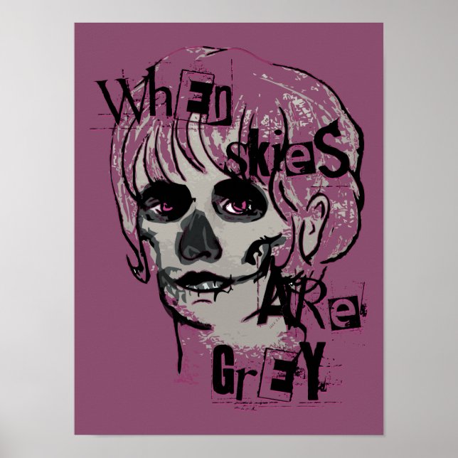 when skies are grey skeleton  poster (Front)