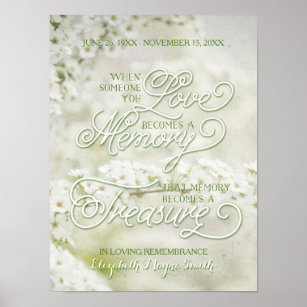 When Someone You Love Becomes a Treasured Memory Poster