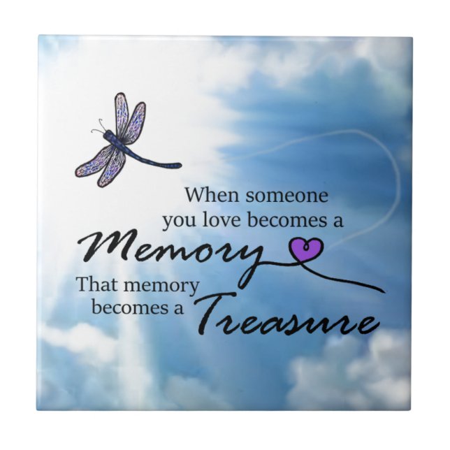 When someone you love, dragonfly ceramic tile (Front)