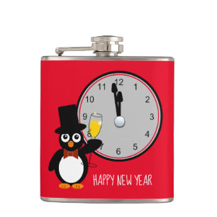 When The Clock Strikes Twelve Vinyl Wrapped Flask