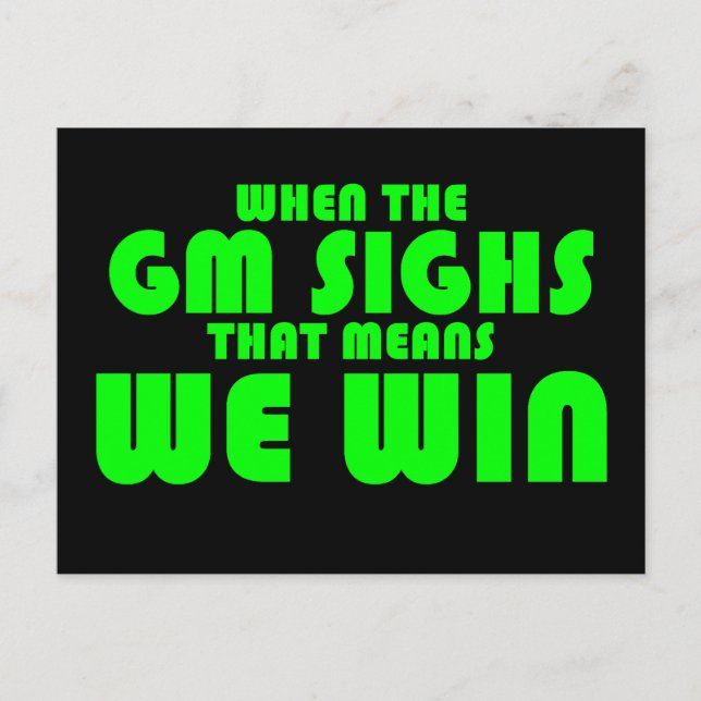 When the GM sighs Postcard (Front)