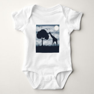 When the Moon Whispers to the Giraffe Baby Bodysuit