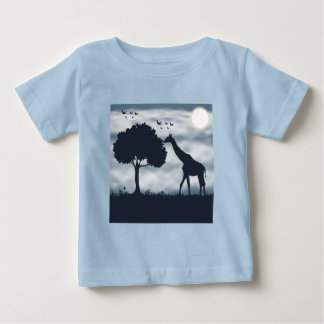 When the Moon Whispers to the Giraffe Baby T-Shirt