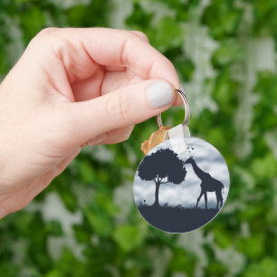 When the Moon Whispers to the Giraffe Key Ring