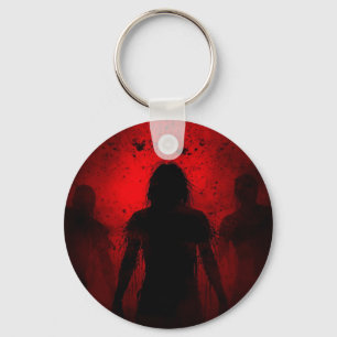 When the Night Screams in Red Key Ring