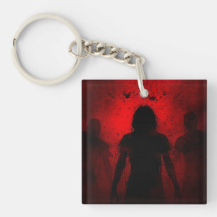 When the Night Screams in Red Key Ring