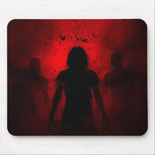 When the Night Screams in Red Mouse Pad