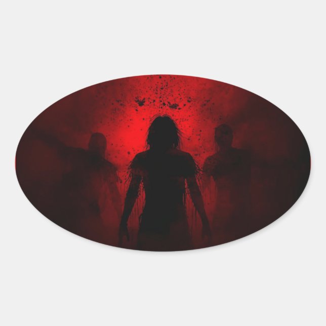 When the Night Screams in Red Oval Sticker (Front)