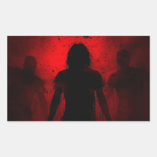 When the Night Screams in Red Rectangular Sticker