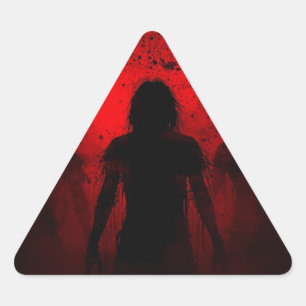 When the Night Screams in Red Triangle Sticker
