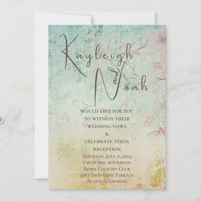 “When the Sun Shines” Flat Wedding Invitation (Front)
