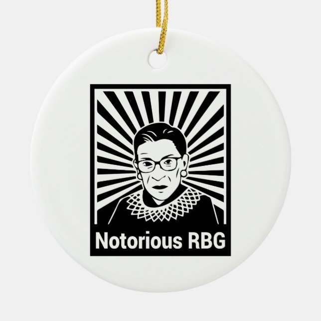 When there are nine - Notorious RBG Ceramic Ornament (Front)