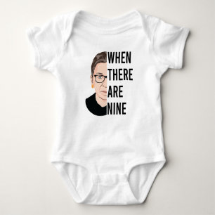When There Are Nine - RGB, Ruth Bader Ginsburg Baby Bodysuit
