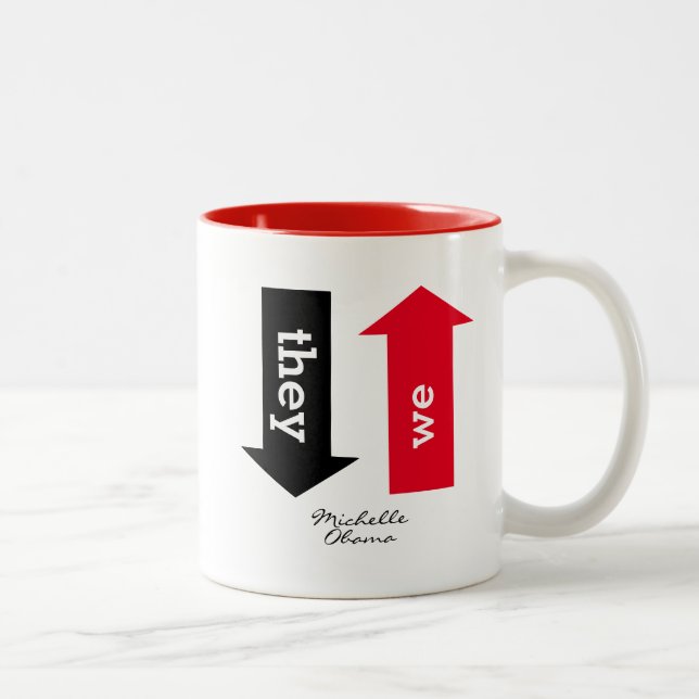 WHEN THEY GO LOW I Michelle Obama Two-Tone Coffee Mug (Right)